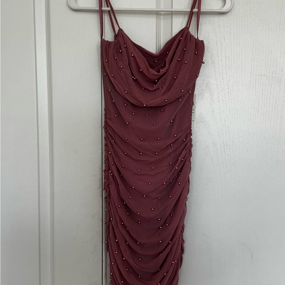 Windsor- Beaded Pearl Pink Dress